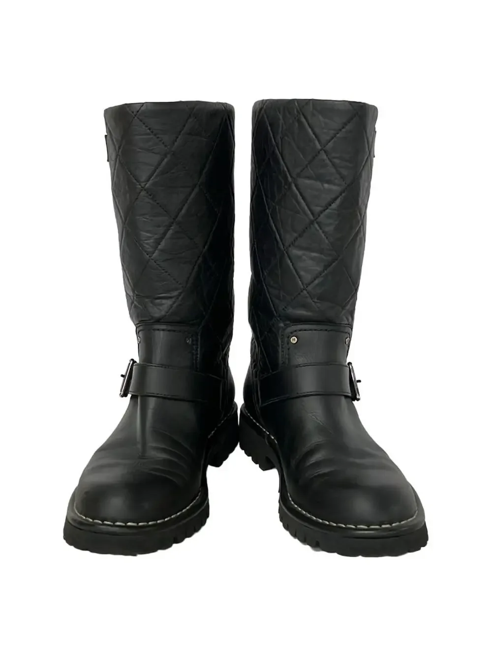 Chanel Black Leather Women's Boots #295519C50B